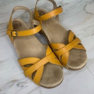 Dansko Yellow Leather Sandals